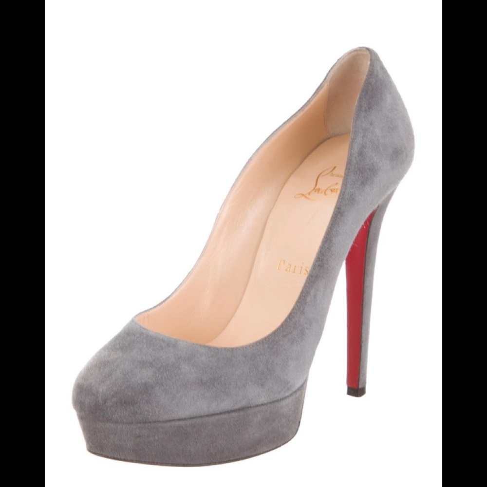 Christian Louboutin Suede Bianca 140 pumps grey